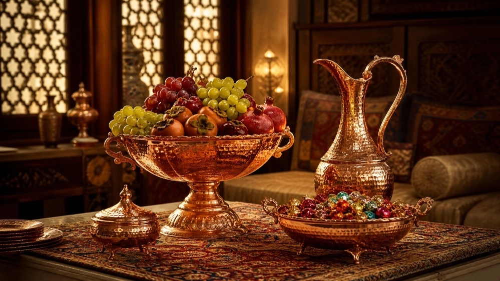 خرید ظروف پذیرایی مسی زنجان مستقیم از کارگاه فضلی